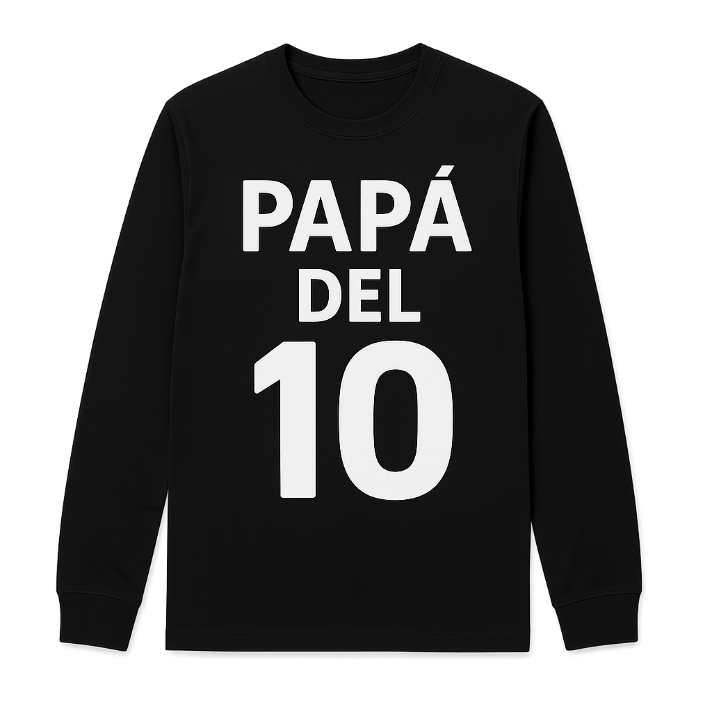 Después: playera personalizada Papá del 10